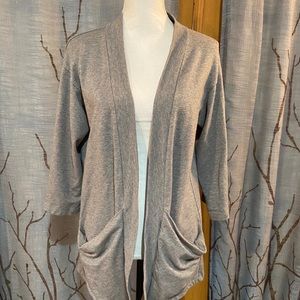 J. Jill Pure Jill S gray open front stretch cardi